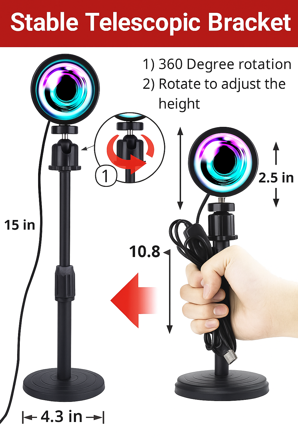 Sunset Lamp Projector 16 Color LED Light