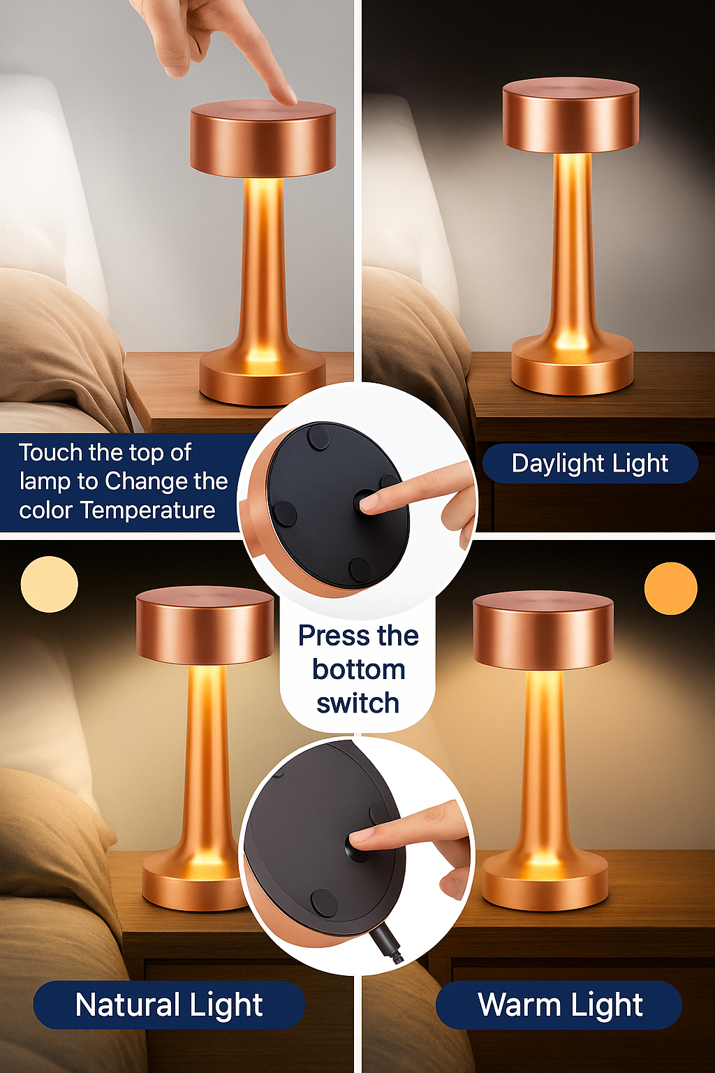 Luxury Dumbbell-Inspired Retro Metal Touch Lamp Aellona™