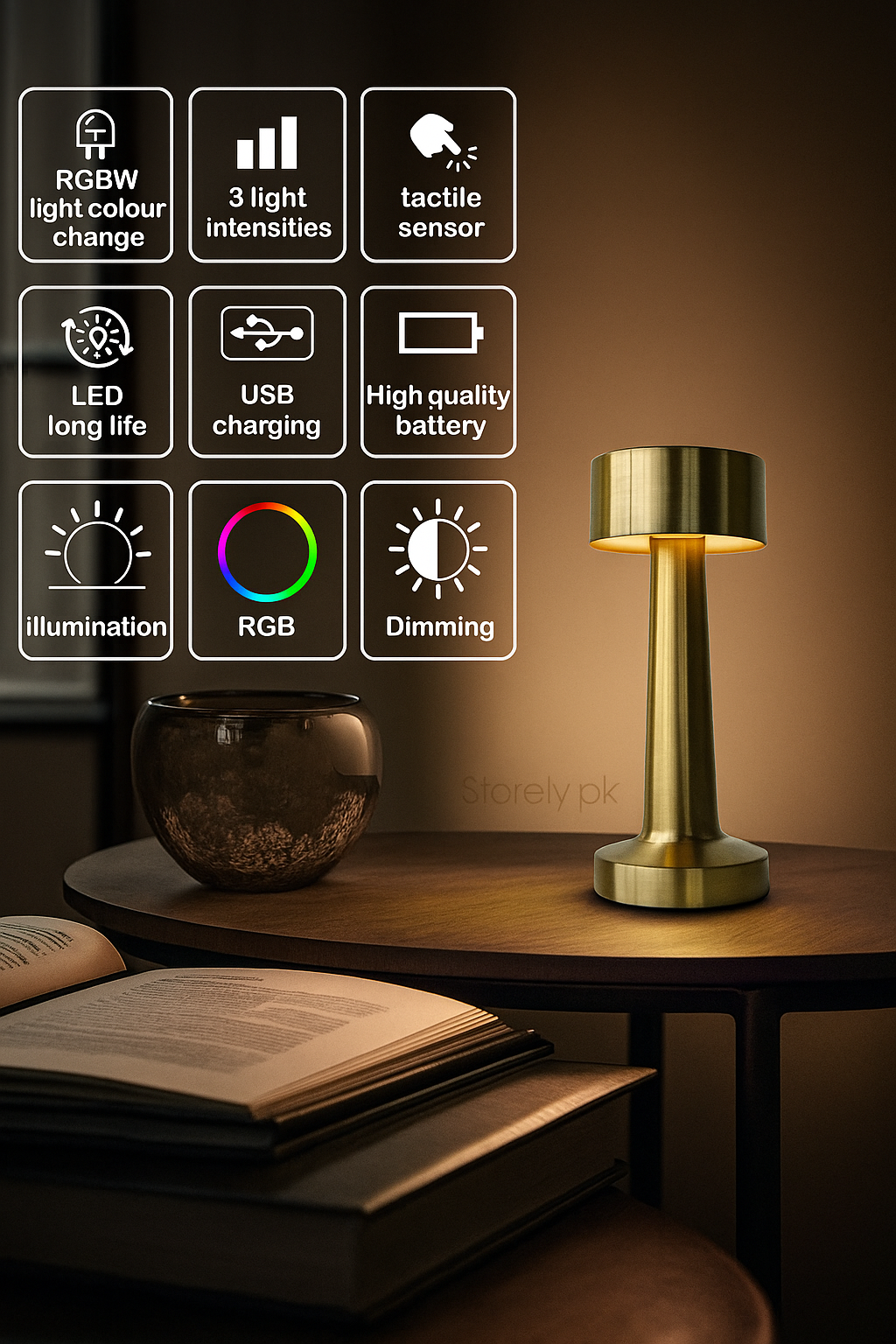 Luxury Dumbbell-Inspired Retro Metal Touch Lamp Aellona™