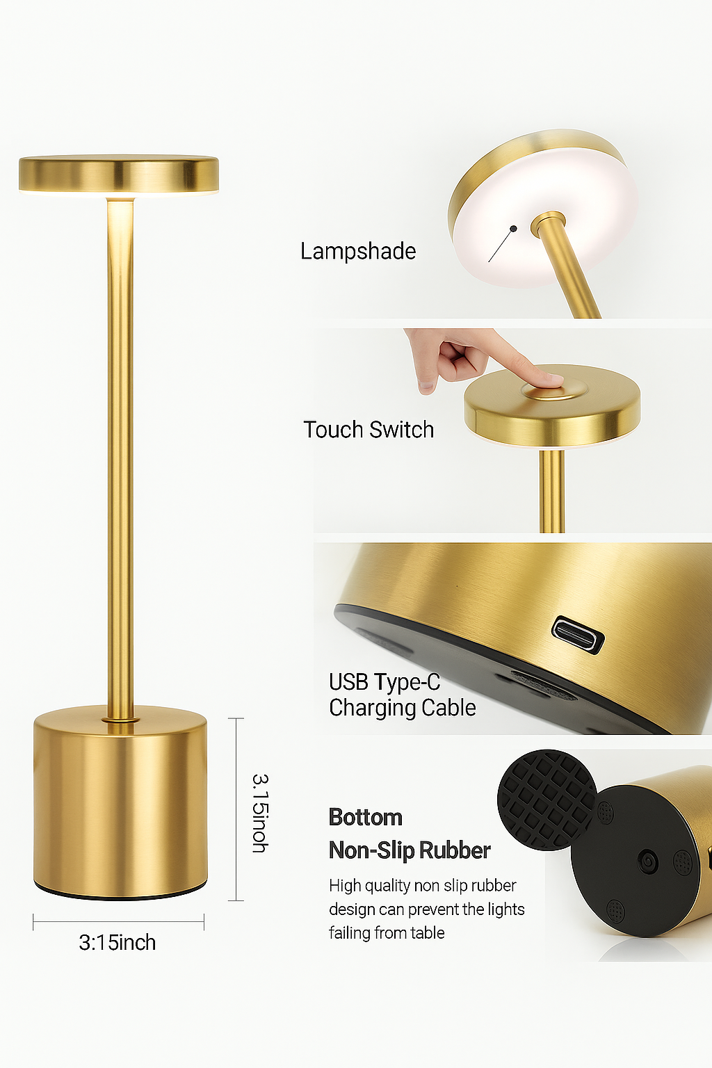 Minimalist Long-Neck LED Touch Lamp | Aellona™