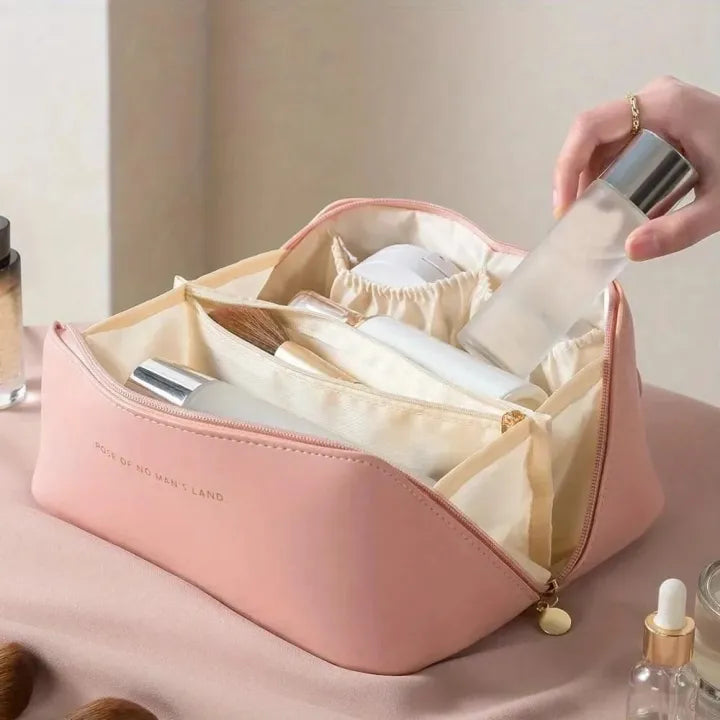 Leather Cosmetic Organizer Pouch