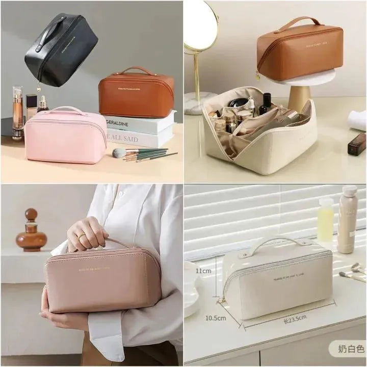 Leather Cosmetic Organizer Pouch