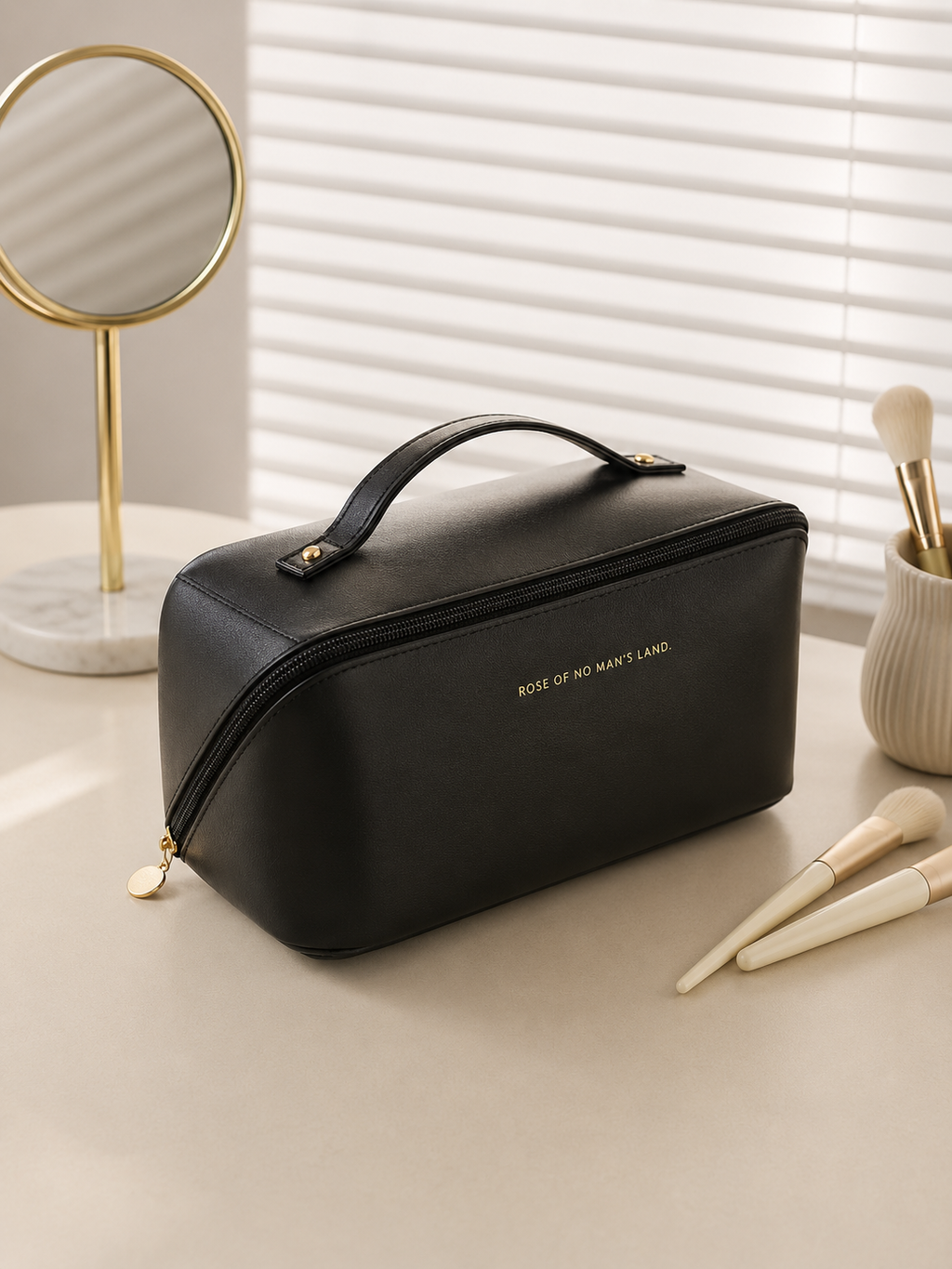 Leather Cosmetic Organizer Pouch