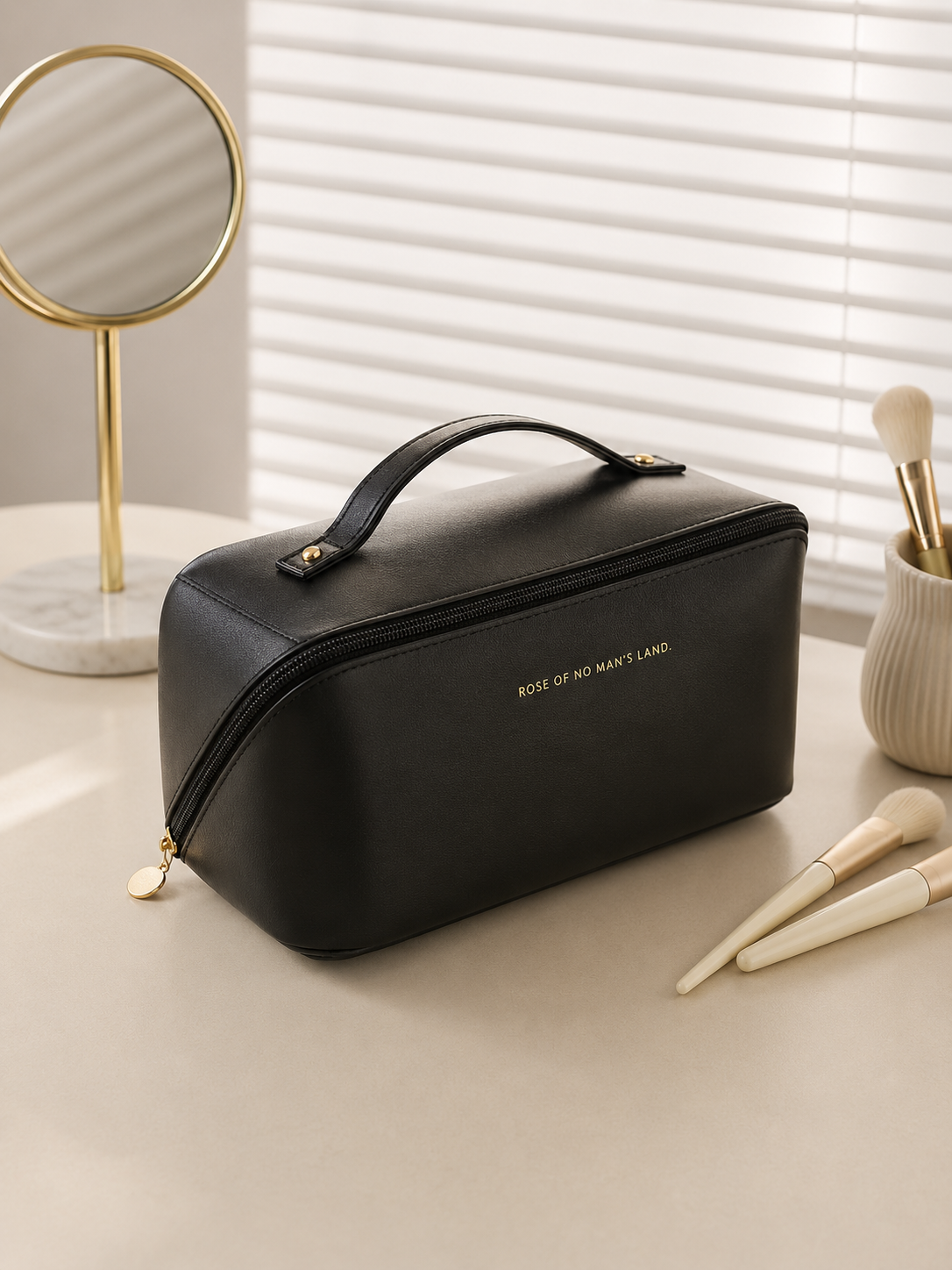 Leather Cosmetic Organizer Pouch