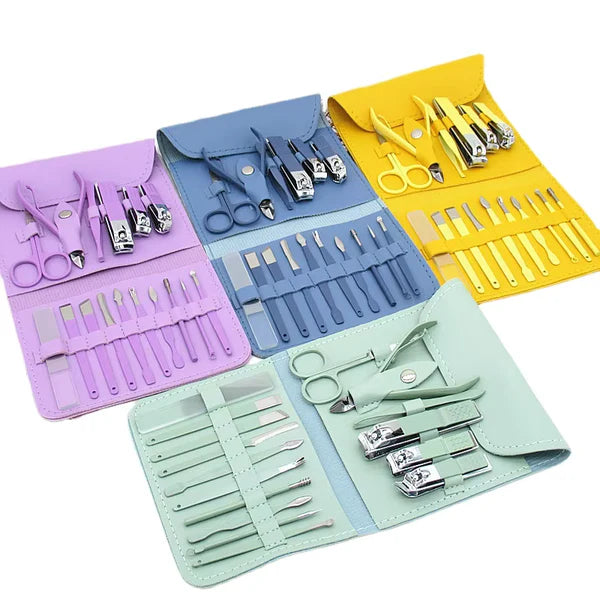 Manicure Set Nail Clipper Kit 16 Pieces Stainless Steel Manicure Kit Professional Pedicure Set for Women Nail Care Tools with Luxurious Travel Case