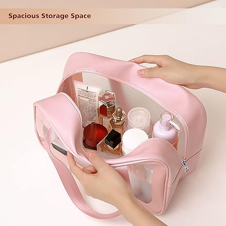 Wash Bag Toiletries and Cosmetic Organizer Bags with Full of Storage | Make Up Bags Pouch with Zipper For Travelling | Multipurpose Traveling Cosmetic Bags for Women